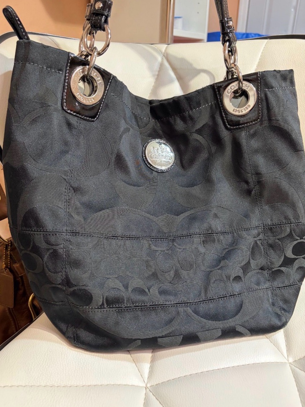 Gorgeous Coach Alex Signature Tote in Sateen 14449 - Picture 5 of 8